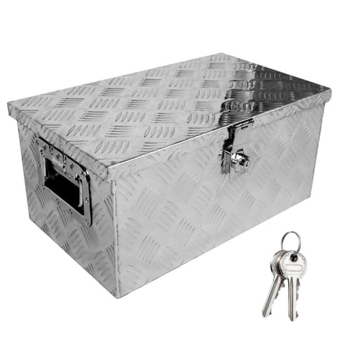 ZUN 20 Inch Aluminum Truck Tool Box, Truck Bed Tool Storage Box with Side Handle,Lock and 2 Keys, W2788P190919