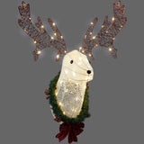 Lighted Christmas Wall Decor Reindeer Head, 39" Pre-lit 3D Rudolph Hanging Wreath for Front Door 30409245