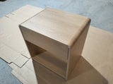 Mid-century modern bedside set, 2 pieces, with storage drawers and open shelves, bedroom side W1706P465308