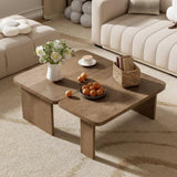 U-Can Modern Minimalist Coffee Table Set, Rectangle Coffee Table with Splicing Design, N724P232174D
