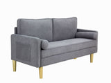 Modern Mid-Century Style Linen Sofa with 2 Pillows, Bedroom Furniture, Home Office 3 Seat Sofa 18728891