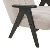Rella Modern Teddy Sherpa Accent Chair with Espresso Wood Frame T2574P241335