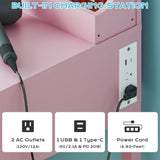 Apple powder particleboard with a 3-compartment, 1-drawer, 3-compartment dressing table set with 8 98989767