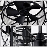 ZUN 20''Industrial 5-Blade Ceiling Fan with remote control ,5 ABS Blades small size ceiling fan W159268318