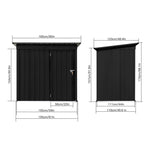 ZUN Metal garden sheds 5ft×4ft outdoor storage sheds Black 73490126