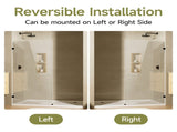 34" W x 68" H Bathroom Shower Door, Frameless Fixed 3/8" Thick Clear Tempered Glass Door T5595P495204