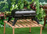 Black 14" Outdoor Portable Charcoal Grill for Beach Picnic, Small Enamel Coated Grill with Folding 04313410
