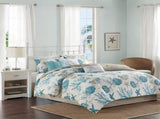 7 Piece Cotton Sateen Comforter Set Aqua King B03597267