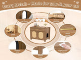 Cat Litter Box Enclosure, Hidden Cat Litter Box Furniture with Scratching Board Doors and Storage 06632538
