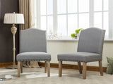 Mod Urban Style Solid Wood Nailhead Grey Fabric Padded Parson Chair, Set of 2 T2574P164550