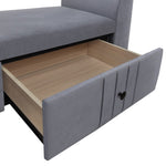 ZUN Upholstered Wooden Storage Bench with 2 Drawers For Bedroom,Fully Assembled Except Legs and 60870598