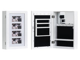 Simple PVC Wood Grain Coating Photo Storage Damp-proof Jewelry Mirror Cabinet White 43628308