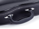 F-Style Microgroove Pattern Leather Wood Mandolin Case Black 93153544
