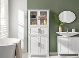 MDF Spray Paint 6 Doors Bathroom Cabinet White 38004310