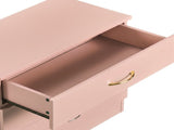 3-Drawer Chest with Faux Rose Gold Handles Drawer Dresser 25.98*12.99*22.05in Pink 22792346