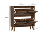 Medieval Modern Independent Shoe, 23.62-inch Walnut Shoe Storage,, Fence Shoe W1706P372249