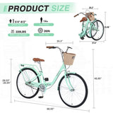 26 Inch Single Speed Folding Lady Bike , Durable Steel Frame,Compact Design for Easy Storage and W1019P248822