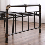 Single-Layer Bed Head and Soft Pull Button Bed End Standpipe Water Pipe Bed Twin Black Gold-Painted 29584293