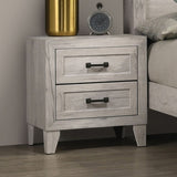 Bedside Table White Wash Finish Striking Elegant 1pc Nightstand Contemporary Style Black Bar Pull B2741P326716