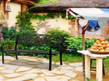 50" Iron Outdoor Courtyard Decoration Park Leisure Bench 63727074