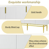 TREXM Modern Elegant 4-door Sideboard Gold Metal Handle Buffet Cabinet for Dining Room, Living Room, WF304382AAK