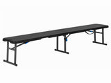 6 ft Fold-in-Half Bench with Carrying Handle, Steel Frame, Black 91882302