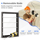 Galvanized Metal Wire Spool Rack with 4 Rods 82467432