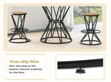 Single package bar, table, chair set.31.5-inch wood grain MDF tabletop with black metal frame, W1151P434793