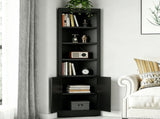 71" Tall Corner Storage Cabinet with 2 Doors, 5-Tier Metal Cabinet with Adjustable Shelves, T2398P504065