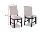Transitional Relaxed Vintage Style 2pc Warm Charcoal Black Finish Finish Nailhead Trim Side Chairs B011P145130