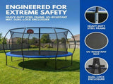 14 FT Pumpkin Trampoline, Outdoor Trampoline with Basketball Hoop, Enclosure Net and Ladder W2071P319084