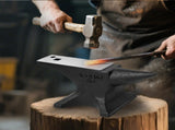 Single Horn Anvil, 110Lbs/50kg Cast Steel Anvil, High Hardness Rugged Round Horn Anvil Blacksmith, W3213P453363