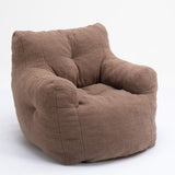 010-Soft Teddy Fabric Tufted Foam Bean Bag Chair With Teddy Fabric Coffee 66486799