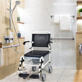 4-in-1 Multifunctional Commode Chair/ Shower/Wheelchair/Normal Chair, 4-Level Height Adjust 42944991