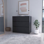 ZUN Avra 3 Drawer Dresser, Manufactured Wood Top and Front Chest of Drawers B128P148662