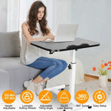 Mobile Standing Desk, Height Adjustable Rolling Laptop Table, 90 Tiltable Overbed Bedside Table, 27900793