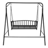 ZUN 176*128*180cm Flat Top 250kg Garden Iron Swing Frame Black （ONLY frame） 76269217