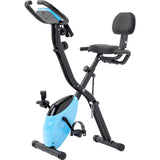 ZUN Folding Exercise Bike, Fitness Upright and Recumbent X-Bike with 10-Level Adjustable Resistance, Arm 17723494