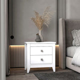 Windsor 2-Drawer Nightstand White B06280041