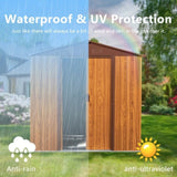 6 Ft. W X 6 Ft. D Metal Storage Shed Appealing horizontal siding in woodgrain with coffee trim to W54071035