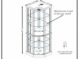 Glass Cabinet Lighted Corner Cabinet Corner Display Curio Cabinet, Glass Display With 28889237