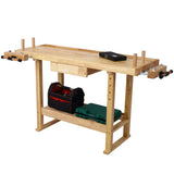 55-Inch Wood Workbench - Wooden Workbench for Garage Workshop and Home, with Bar Clamps Set 24 inch 93079280