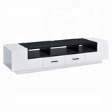 White and Black 2-Drawer TV Stand B062P209410