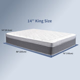 King Size Mattress in a Box 14 Inch Memory Foam Hybrid Mattress with Pocketed Springs Medium Firm 82935503