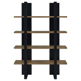 Mystrene Black and Walnut 4-Shelf Bookcase B062P153769