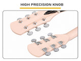38 Inch Acoustic Guitar for Beginners, H Body Shape, Basswood Folk Guitar in Cream White, 6-String 58112789