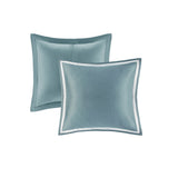 8 Piece Jacquard Comforter Set Aqua/Silver Cal King B035128884