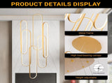 High Ceiling Chandelier Modern LED Ring Pendant Light 3 Color Dimmable Gold Chandeliers Contemporary 87694534
