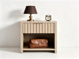 () 1 Drawer 1 Shelf Honeycomb Board MDF Bedside Table 20*15*24.5in Light Gray 25841900