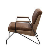 Cocoa and Matt Iron Accent Chair with Metal Leg B062P209154